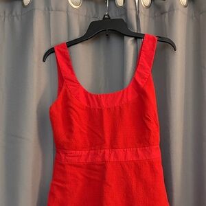 Anthropologie Vibrant Red Sleeveless Dress